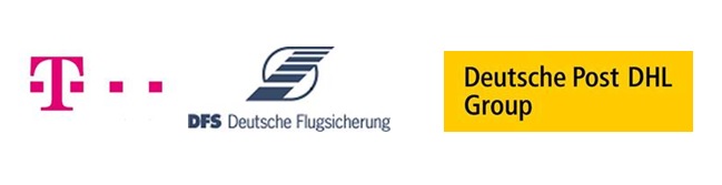 Kooperation zwischen DFS Deutsche Flugsicherung, Deutsche Post DHL Group und Deutsche Telekom für ein gemeinsames Drohnenforschungsprojekt. 
